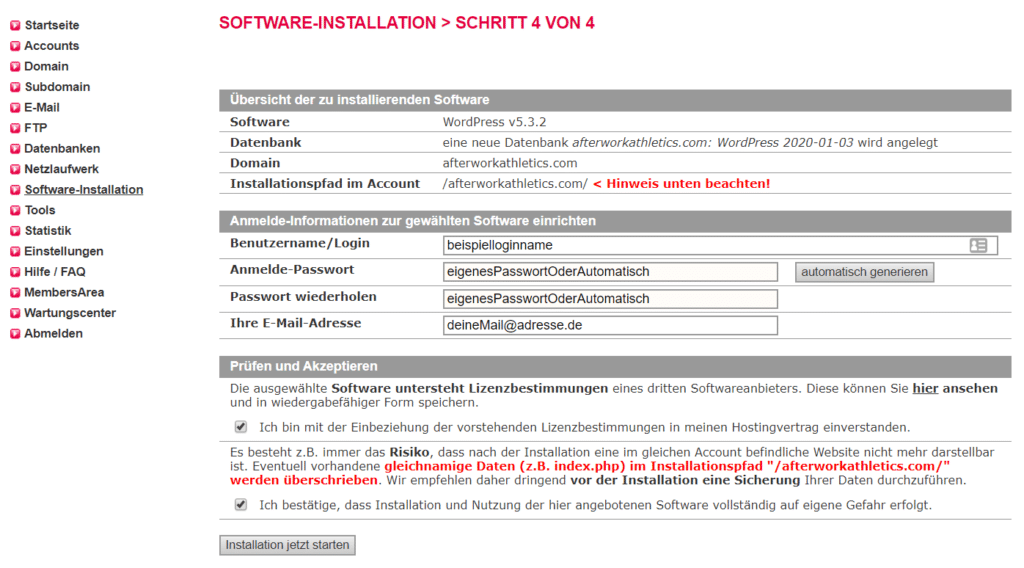 Blog Business aufbauen Allinkl Login