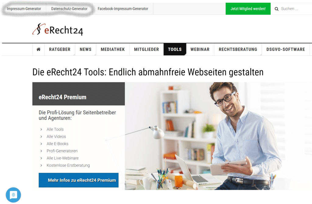 Blog Business aufbauen eRecht24