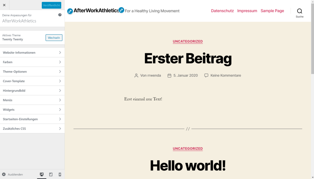 Blog Business WordPress Customizer