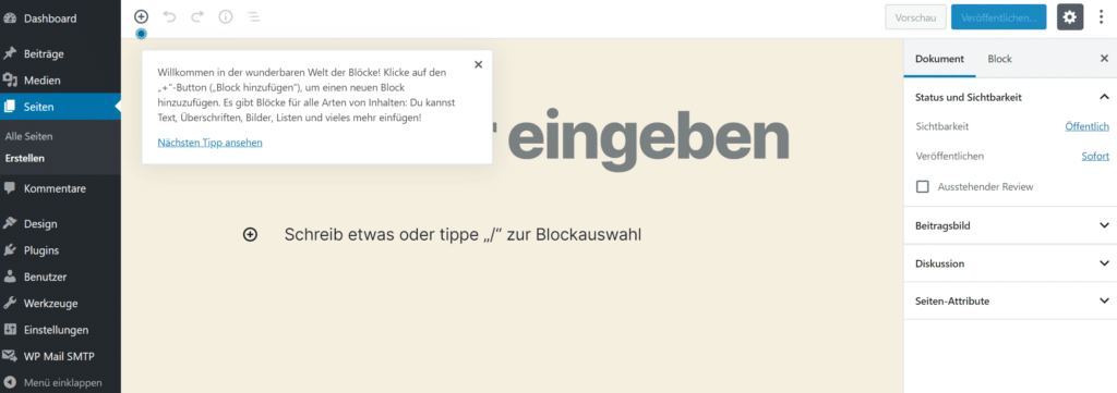 Blog Business WordPress Seiten