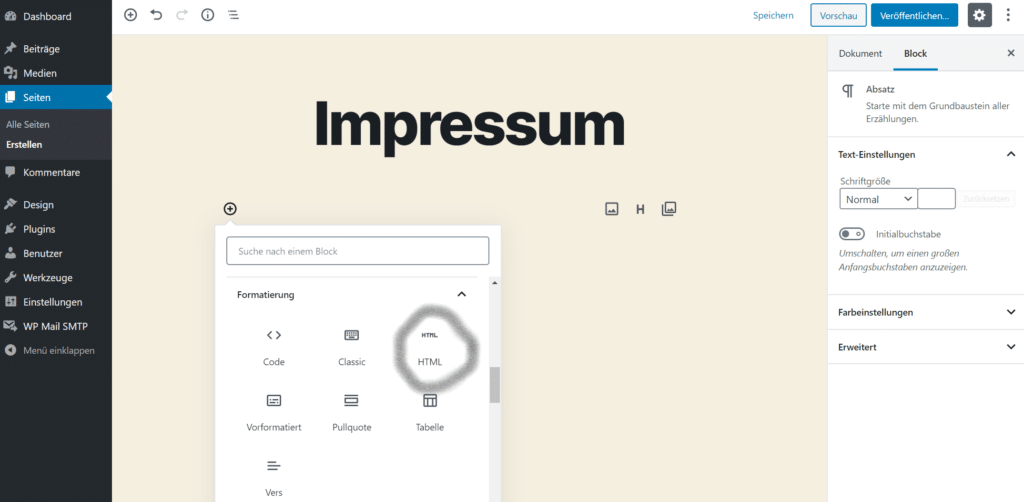 Blog Business WordPress Blockauswahl