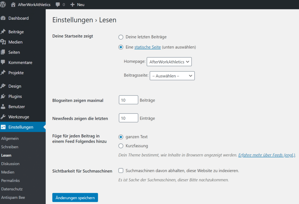 Blog Business WordPress Startseite