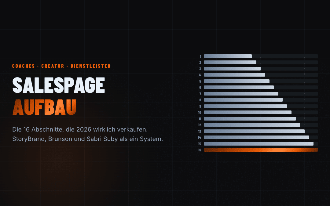 Salespage Aufbau: Die 16 Abschnitte die 2026 wirklich verkaufen